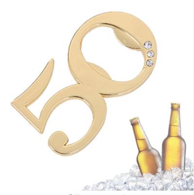 China Gift & Craft Gold 50 Metal Bottle Opener 50 Years Wedding Anniversary Gifts for sale