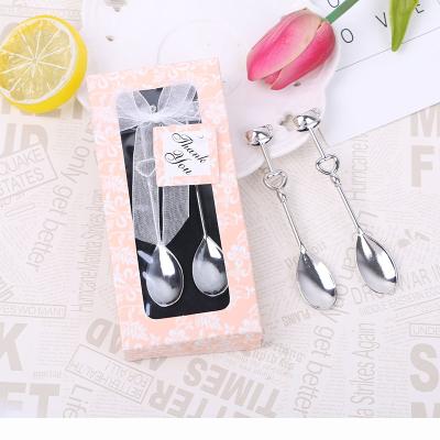 China Silver Heart Shape Teaspoon Heart Shaped Teaspoon Set Wedding Return Gifts Favors Wedding Giveaways for sale