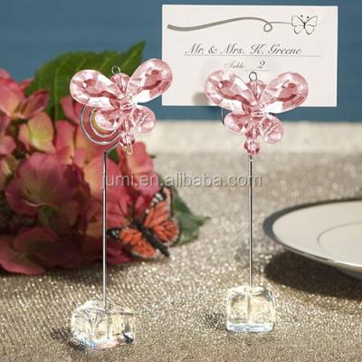 China Exquisite Clear Butterfly Place Card Holders Exquisite Clear Butterfly Place Card Holders Spring Themed Crystal Decoration Wedding Door Gift Ideas for sale