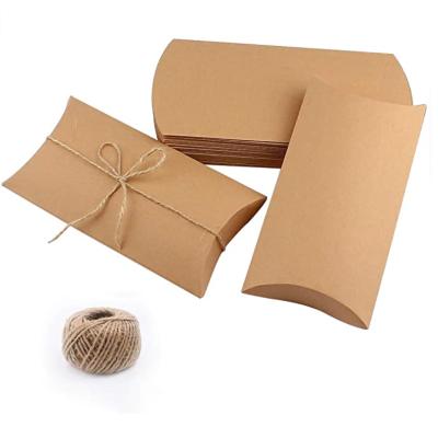 China 6.3 Inch Disposable Pillow Box Wrapping Paper with 100 Feet Jute Twine, Candy Favor Large Size Paper Boxes for Wedding Party Wholesale for sale