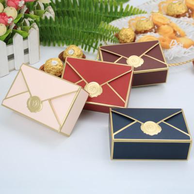 China European Disposable Elegant Envelope Candy Box Wedding Favors Chocolate Paper Gift Box Packaging Supplier for sale