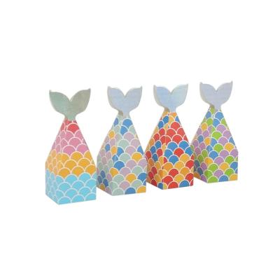 China Recyclable Multi Color Mermaid Shape Candy Box For Party Wedding Return Gifts Baby Giveaway Gift Box Wholesale for sale