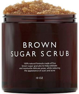 China Exfoliator Private Label Whitening Nourishing Cleansing Exfoliating Brown Sugar Face And Body Scrub for sale