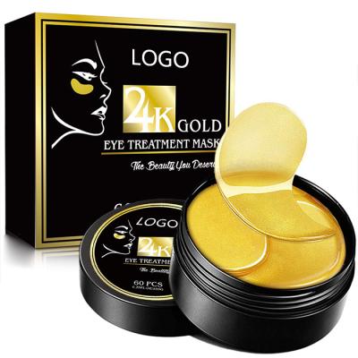 China Custom Anti-Puffiness Anti Wrinkle Dark Circles 24K Gold Collagen Under Eye Patch Private Label for sale