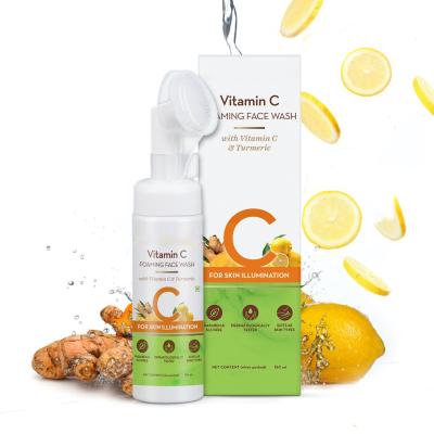 China Acne Treatment Private Label Vitamin C Turmeric Detergent Face Foaming Facial Foaming Wash for sale