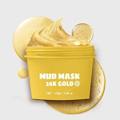 China Moisturizer OEM Skin Care Product Reduce Wrinkles and Fine Lines Beauty Pure 24K Gold Mud Facial Mask for sale