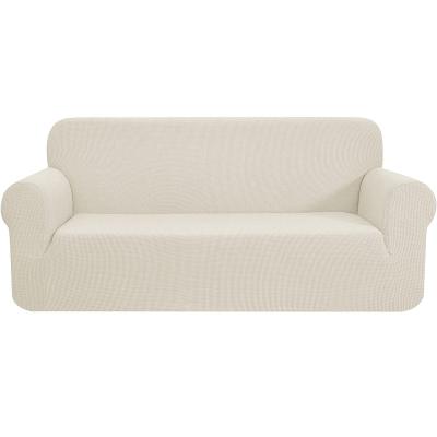 China Modern LoveSeat Stretch Chair Sofa Slipcover Couch Cover Settee Mantel Soft With Checks Spandex Jacquard Elastic Bottom Fabric for sale