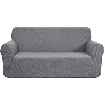 China Modern Oversized Four Seat Stretch Sofa Slipcover Couch Cover Settee Mantle Soft With Checks Spandex Jacquard Elastic Bottom Fabric for sale