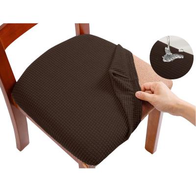 China Durable Waterproof Spandex Dining Room Upholstered Cushion Solid Chair Seat Cover Removable Slipcovers With Washable Furniture Protector for sale