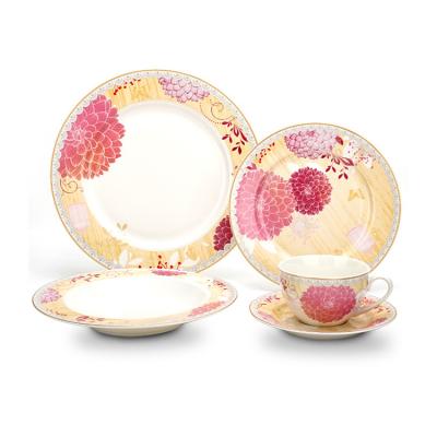 China Factory decal contemporary hot sale full fine tableware quality home use porcelain bone china ceramic dinner sets for sale