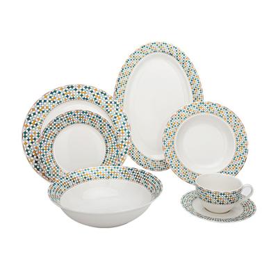 China Hall Home Fancy Dinnerware High Quality Bone China Dinner Set Contemporary New Product Hot Banquet Set for sale