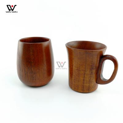 China Viable Custom Logo Reusable Wood Coffee Mug Handmade Wood Craft Mug for sale