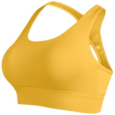 China Delive Breathable Quick Running Vest Workout Crop Tops Adjustable Yoga Bra Full Coverage Hooks Fitness Training Sports Bra For Women for sale