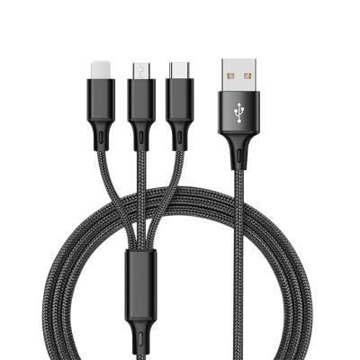 China Mobile Phone 3-in-1 Fast Charging Cable Apple Micro Type-c Micro Charging Cable For iPhone USB C Android Phone Devices for sale