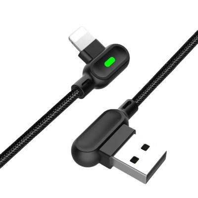 China 90 Degree With Led Light Cable 8 Pin Cable From PUJIMAX USB 90 Degree With LED Light Fast Charging Mobile Phone Fast Charging Data Cable for sale