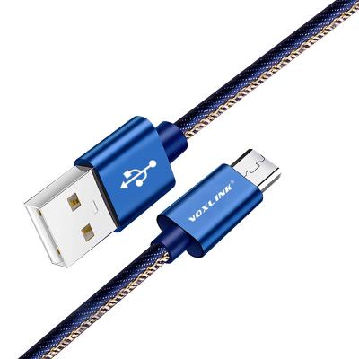 China Factory wholesale android custom fashion cell phone denim cable micro usb charging cable for sale