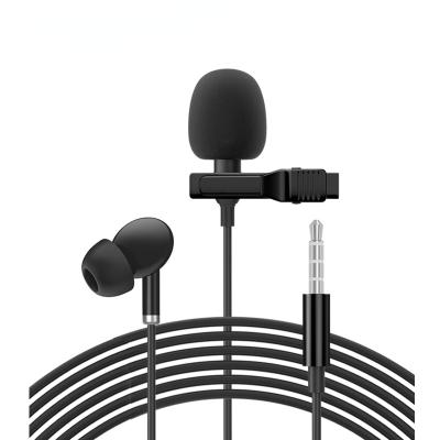 China Headset Microphone PUJIMAX Clip On Lapel Mic Professional Grade 3.5mm Plug Interview Recording Lavalier Condenser Microphone With Earphone for sale