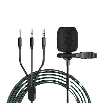 China Lavalier Microphone 3.5mm Mini 3 in 1 Lapel Lavalier Portable Condenser MIC for Auto iPad Android Smartphone DVD Radio DSLRCamera for sale