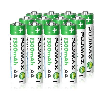 China PUJIMAX 1.2V 12pcs Recharger Battery Pack AA Rechargeable Battery 1300mAh Ni-MH Environmental Longer Cycle Charging Batteries For Toys for sale