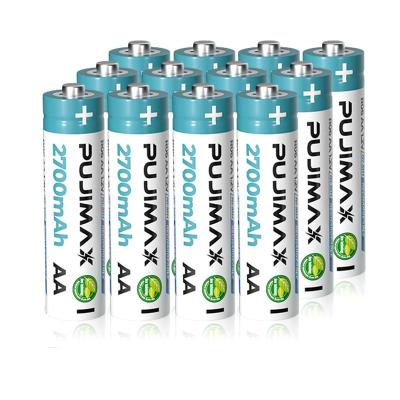 China Wholesale 12Pcs/1 Longer Lasting Group PUJIMAX Rechargeable AA Battery Send 1.2V AA Battery Box Batteries For Razor Trimmer Flashlight Toys for sale