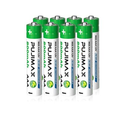 China PUJIMAX Longer Lasting Hot Sale 8PCS 1.2V Rechargeable Battery Pack 800mAh AAA Battery For Hair Trimmer Flashlight Toys for sale