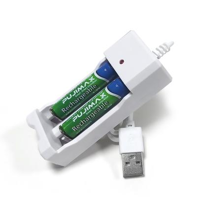 China Universal Ni-mh/Ni-cd AA/AAA Battery Rechargeable Ni-MH/Ni-Cd Battery Adapter USB2 Slot Output Battery Charger Battery Charging Tool for sale