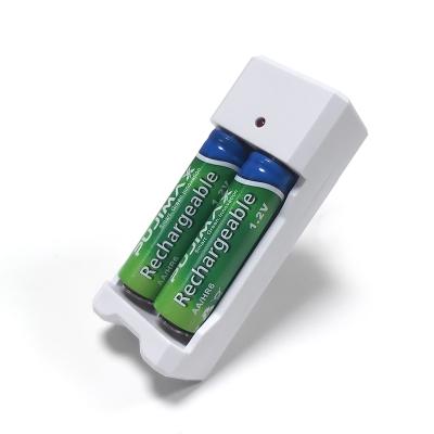 China Portable Smart Led Ni-mh/Ni-cd Battery Charger PUJIMAX Ni-MH Mini Dual AA AAA Rechargeable Battery Chargers for sale