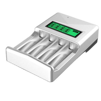 China Portable Ni-mh/Ni-cd Battery PUJIMAX 4 Slots Battery Chargers with Smart LED Display for Ni-MH/Ni-CD AA AAA Rechargeable Batteries. for sale