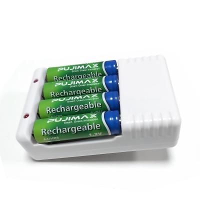 China Wholesale PUJIMAX Ni-mh/Ni-cd battery 4 slots battery charger for Ni-MH rechargeable Ni-CD AAA AA batteries for sale