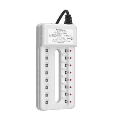 China Ni-mh/Ni-cd 2.4V Ni-mh/Ni-cd 2.4V Nimh Battery Charger 8 Slots AA Rechargeable Battery Charger NI-CD AAA Fast Battery Charger With LED Display for sale