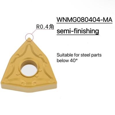 China Cuchilla CNC Wnmg080404-Ma Torno de melocotón externo Cuchilla en forma de melocotón cabeza de corte circular exterior grano de la herramienta de giro en venta