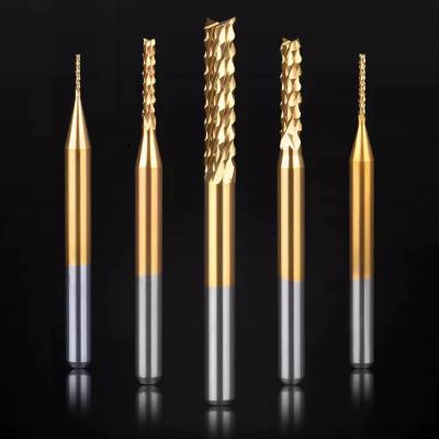 China TiN Coated PCB Corn Milling Cutter Tungsten Steel Alloy Carbide Corn Shaped End Mill for sale