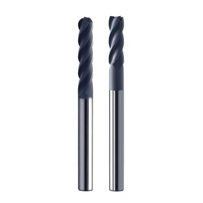 China Cortador de fresado CNC con revestimiento de carburo de diamante Flat Endmill Ball Nose Cutting Tools en venta