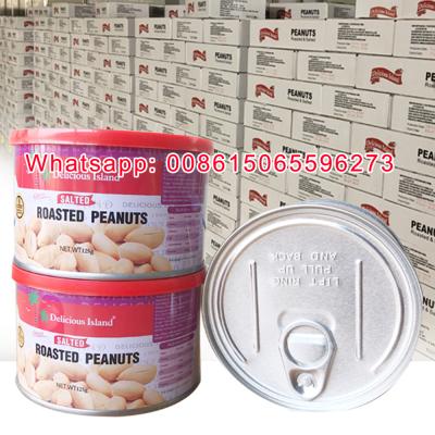 China DRY ROASTED BLANCHED PEANUTS WITH SALT IN CANS/TINS 185G 150G 125G 115G 110G for sale