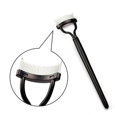 China Eyelash Comb 1 PC Eyelash Curler Beauty Makeup Eyelash Separator Half-Curved Steel Tooth Eyebrow Comb Eyelash Aid for sale