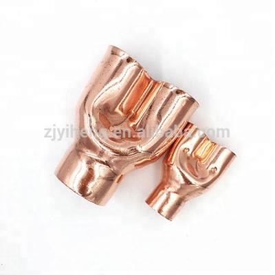 China Connect pipes pants three way tee, three hole copper tube. common for sale