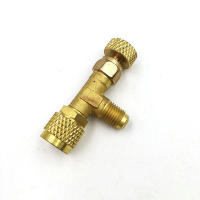 China general brass r410a r22 r404 safety refueling valve price 1/4