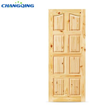 China Swing Knotty Pine 8 Interior Panel Solid Wood House Front Door for sale