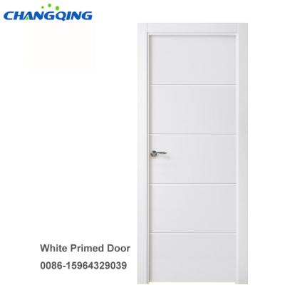 China white primed grooved hdf door designs internal swing hdf flush door for sale