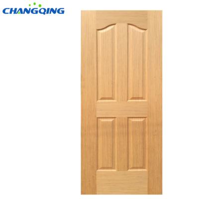 China Modern cheap natural veneer hdf mold 4 panel door slab for sale