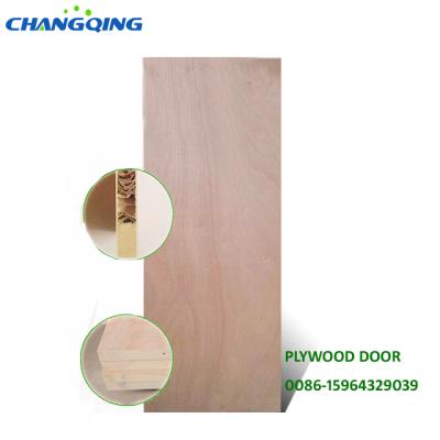 China 80 x 30 Inch Veneer Core Plywood Traditional Hollow Flush Door Sheet for sale