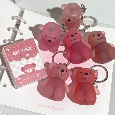 China OEM ODM 2024 Art Value 6Pcs Keychain Bear Lipgloss Velvet Matte Cute Bear Beauty Makeup Waterproof Long Lasting No-Budge Clay Lip Mud for sale