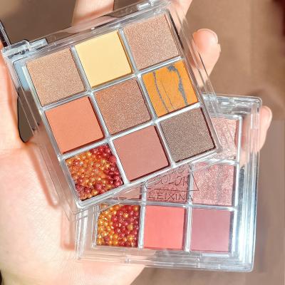 China Waterproof Hot sale 9 color eye shadow square christmas eyeshadow pallet Vegan Glitter Metallic Eyeshadow Palette for sale