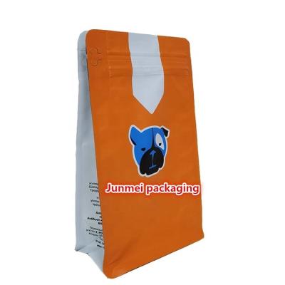 China High Capacity Recyclable With Logo Flat Bottom Bag Pet Snack Food Packaging Bags for sale