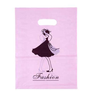 China Security Custom Print Your Own Logo Waterproof Gift Garment Packaging Plastic Shopping Bag With Handle for sale