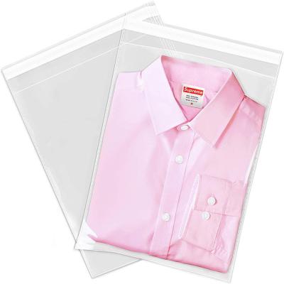 China Custom Clear Plastic Self Adhesive Security T-shirt Bag Tote Bag for Clothes, T-shirt, Garment and Pants for sale