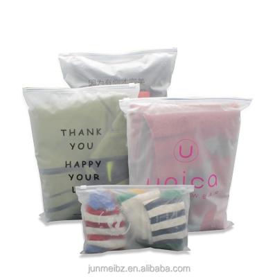 China Waterproof Customized Printed Packaging PVC PE Bag T-shirt Clothes Packaging Plastic Zipper Garment Zipper Bag Slider for sale