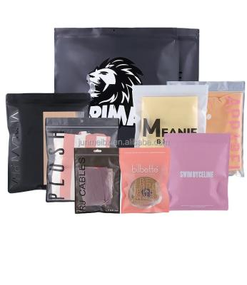 China Custom Logo Printing Black Garment Packaging Eco Friendly Clear Ziplock Bag With Zipper Garment Transparent Opp Other Plastic Bags for sale