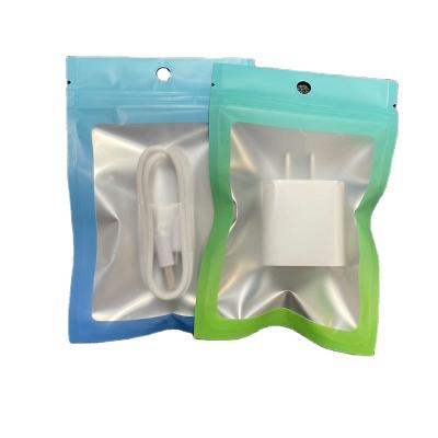 China 100pcs Recyclable Logo Small Resealable Packaging Custom Holographic Bopp Packaging Ziplock Bag With Zipper for sale