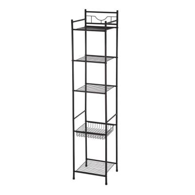 China Modern 5 Tier Bathroom Shelving Unit Storage Rack Corner Shelf Organization Rack for sale